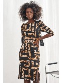 Rochie mulata animal print, negru si bej 03034 - Magazin online - Boutique